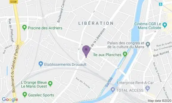 Localisation Crédit Agricole Agence de Le Mans Patis Saint Lazare