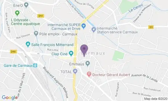 Localisation Crédit Agricole Agence de Carmaux