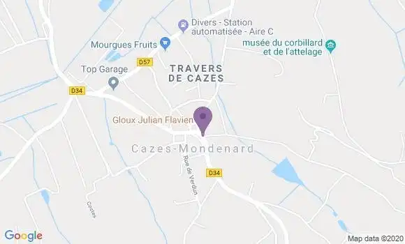 Localisation Crédit Agricole Agence de Cazes Mondenard