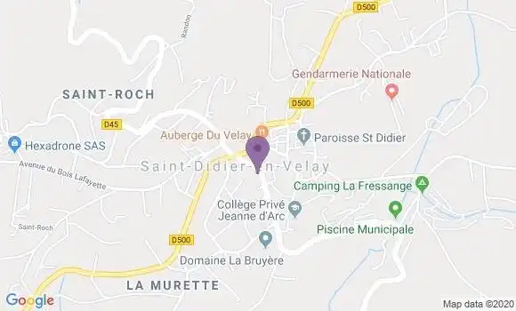 Localisation Crédit Agricole Agence de Saint Didier en Velay