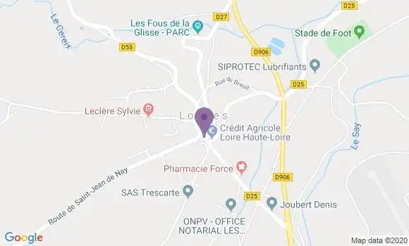 Localisation Crédit Agricole Agence de Loudes