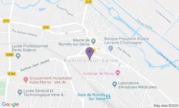 Localisation LCL Agence de Romilly sur Seine