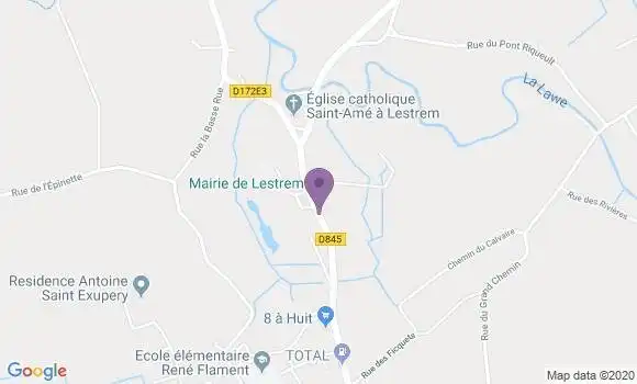 Localisation Crédit Agricole Agence de Lestrem