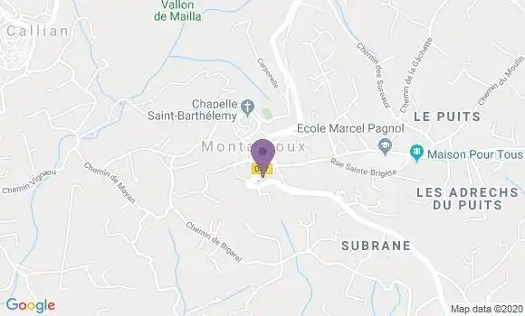 Localisation Crédit Agricole Agence de Montauroux