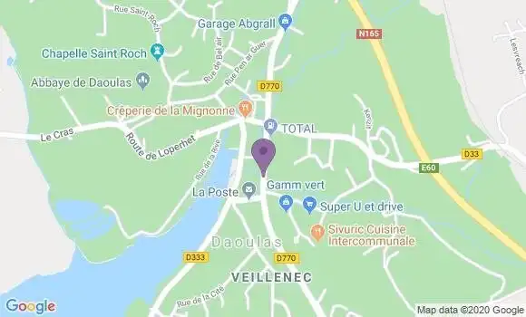 Localisation Crédit Agricole Agence de Daoulas