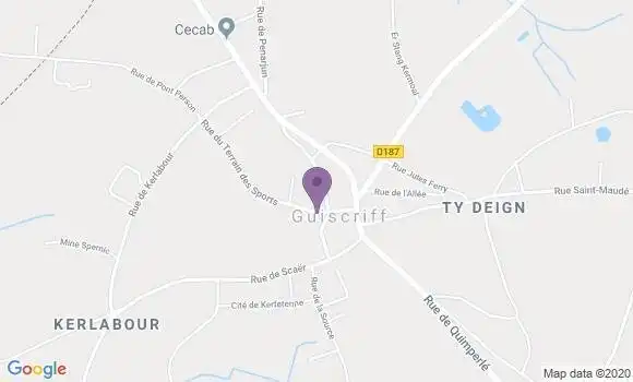 Localisation Crédit Agricole Agence de Guiscriff