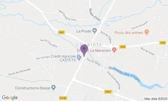 Localisation Crédit Agricole Agence de Castets