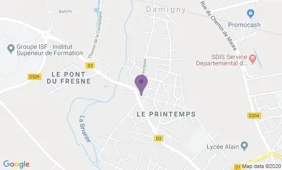Localisation Crédit Agricole Agence de Damigny