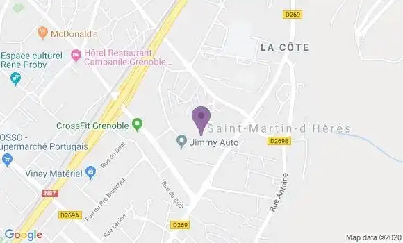 Localisation Crédit Agricole Agence de Grenoble Est Professionnels
