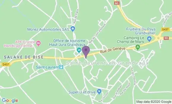 Localisation Crédit Agricole Agence de Saint Laurent en Grandvaux