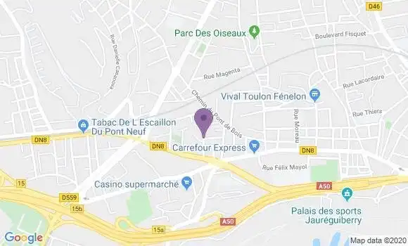 Localisation Crédit Agricole Agence de Toulon Bon Rencontre