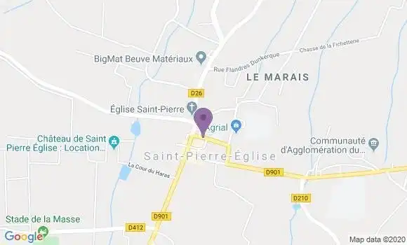 Localisation Crédit Agricole Agence de Saint Pierre Eglise