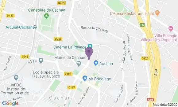 Localisation Crédit Agricole Agence de Cachan Centre