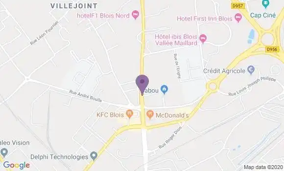 Localisation Crédit Agricole Agence de Blois Villejoint