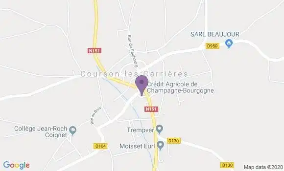 Localisation Crédit Agricole Agence de Courson les Carrières