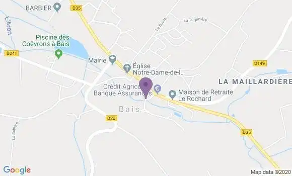 Localisation Crédit Agricole Agence de Bais
