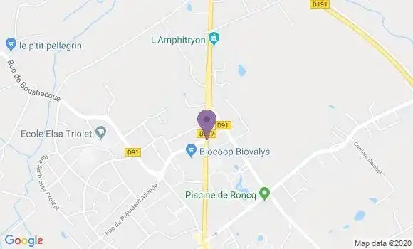 Localisation LCL Agence de Roncq