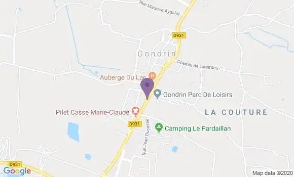 Localisation Crédit Agricole Agence de Gondrin