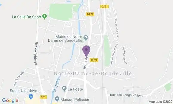 Localisation Crédit Agricole Agence de Notre Dame de Bondeville
