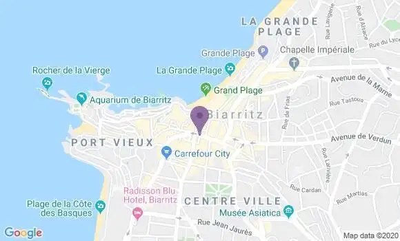 Localisation Crédit Agricole Agence de Biarritz Clémenceau