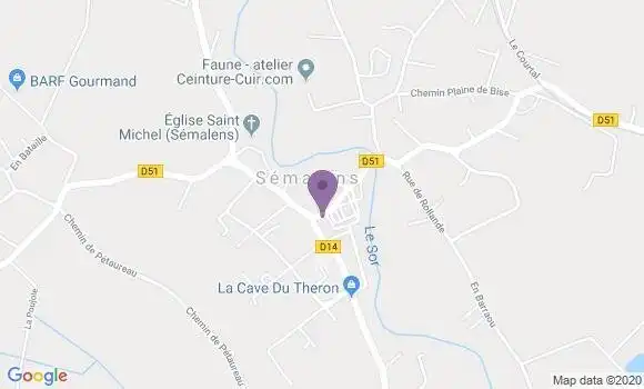 Localisation Crédit Agricole Agence de Semalens