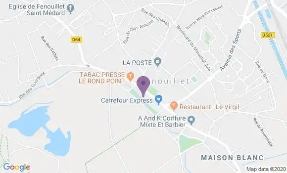 Localisation Crédit Agricole Agence de Fenouillet