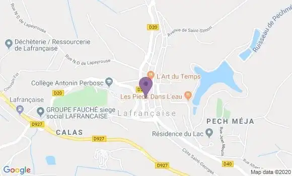 Localisation Crédit Agricole Agence de Lafrançaise