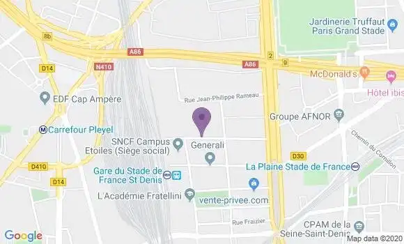 Localisation Crédit Agricole Agence de Saint Denis la Plaine