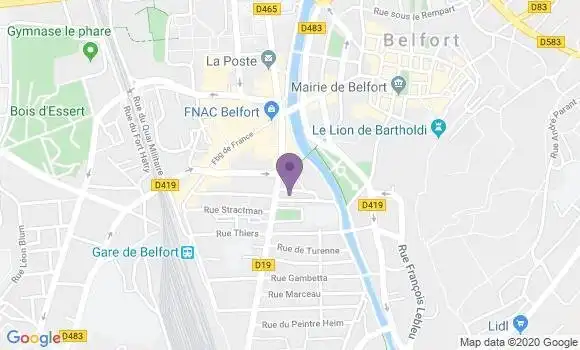 Localisation Crédit Agricole Agence de Belfort Entreprises