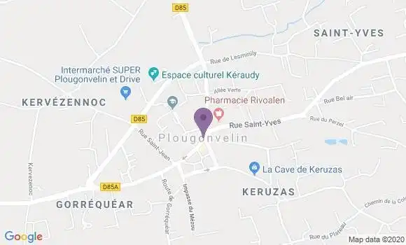 Localisation Crédit Agricole Agence de Plougonvelin