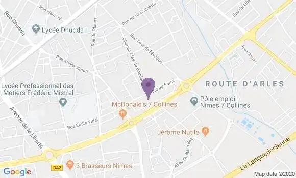 Localisation Crédit Agricole Agence de Nîmes Collines