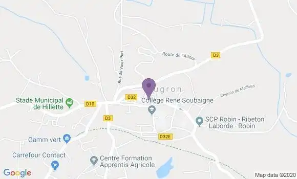 Localisation Crédit Agricole Agence de Mugron