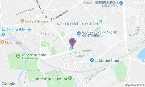 Localisation Crédit Agricole Agence de Strasbourg Neudorf