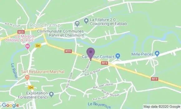 Localisation Crédit Agricole Agence de Ronchamp