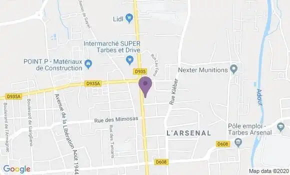 Localisation Crédit Agricole Agence de Tarbes Abondance