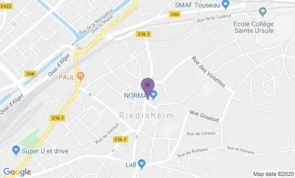 Localisation Crédit Agricole Agence de Riedisheim
