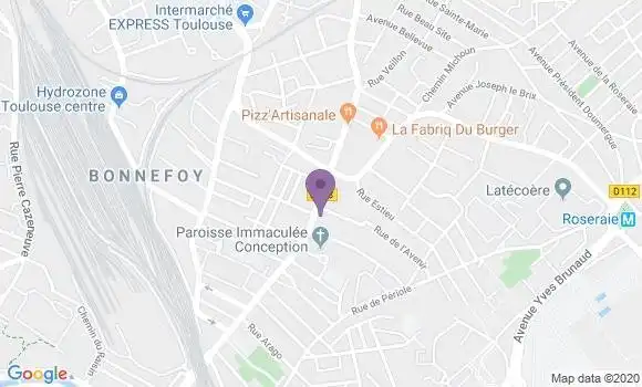 Localisation Crédit Agricole Agence de Toulouse Bonnefoy