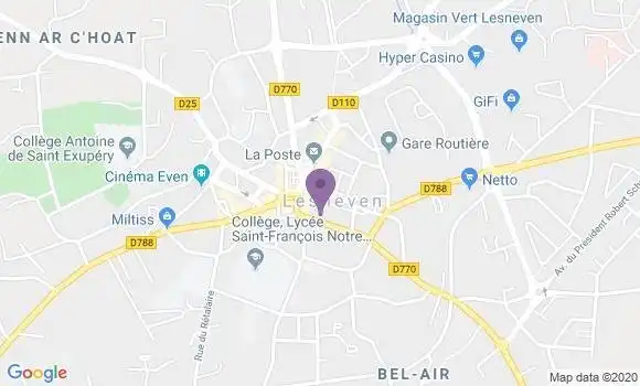 Localisation Crédit Agricole Agence de Lesneven