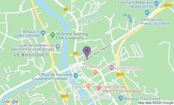 Localisation Crédit Agricole Agence de Saint Girons Plaisant