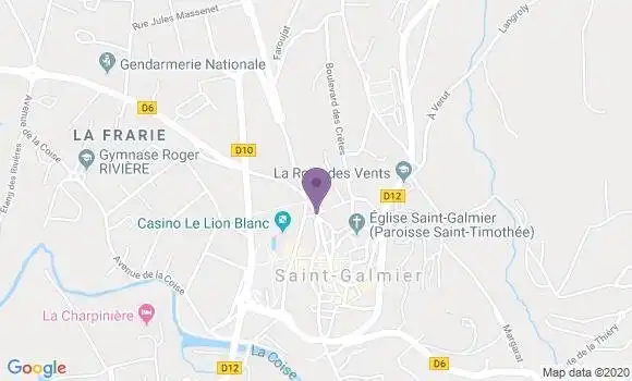 Localisation Crédit Agricole Agence de Saint Galmier