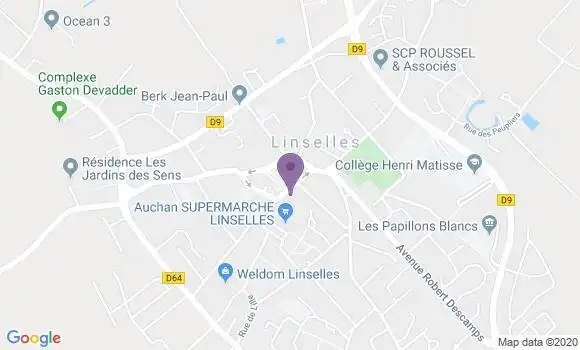 Localisation Crédit Agricole Agence de Linselles