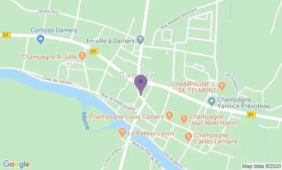Localisation Crédit Agricole Agence de Damery