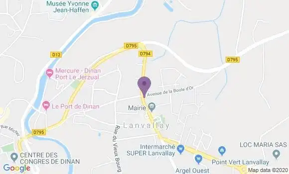 Localisation Crédit Agricole Agence de Lanvallay
