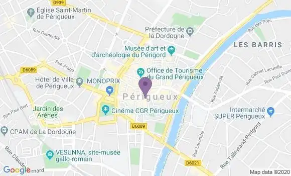 Localisation Crédit Agricole Agence de Périgueux Taillefer