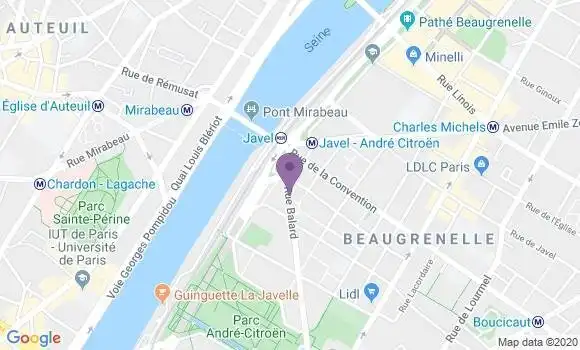 Localisation LCL Agence de Paris Cévennes