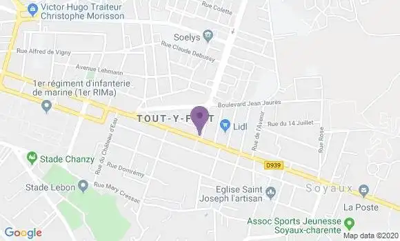 Localisation Crédit Agricole Agence de Soyaux