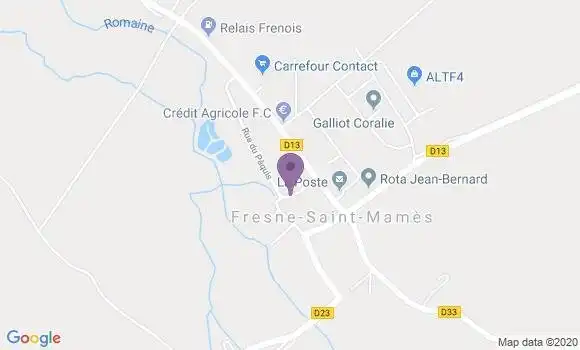 Localisation Crédit Agricole Agence de Fresne Saint Mames