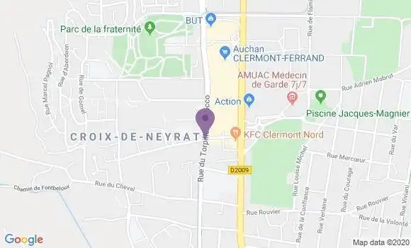 Localisation Crédit Agricole Agence de Clermont Ferrand Croix Neyrat