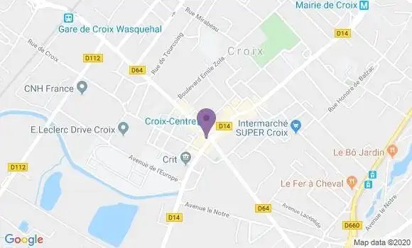 Localisation Crédit Agricole Agence de Croix