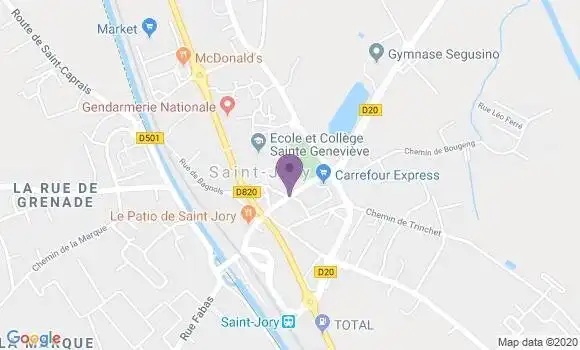 Localisation Crédit Agricole Agence de Saint Jory